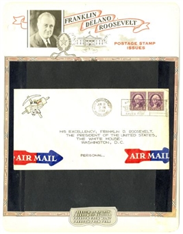 Maggie & Jiggs Original Artwork on an Envelope Sent to FDR by Cartoonist George McManus